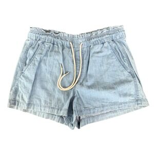 Loft Relaxed Chambray Shorts Womens XL Blue Light Wash Cottagecore Beachy Summer